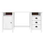 ZNTS Desk Hill White 150x50x74 cm Solid Pine Wood 289000