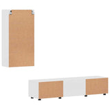 TV Cabinet Set FLORIN 3 pcs High Gloss White Engineered Wood 3397928