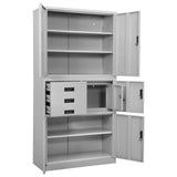 Office Cabinet Light Grey Steel Large Smooth-Closing 336414