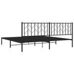 Metal Bed Frame without Mattress with Headboard Black 200x200cm 374444