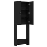 Washing Machine Cabinet Black Oak 64x25.5x190 cm 862064