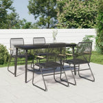 5 Piece Garden Dining Set Black PVC Rattan 3099217