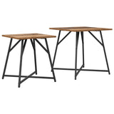ZNTS Side Table 2 Pack - Rustic Wood and Metal 869730