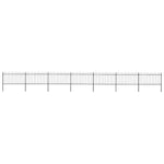 Garden Fence with Hoop Top Steel 1248x100 cm Black 277662