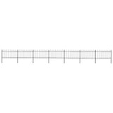 Garden Fence with Hoop Top Steel 1248x100 cm Black 277662