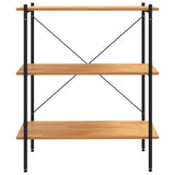 3-Tier Shelving Unit Black and Oak 80x40x92 cm 336340