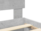 Bed Frame Concrete Grey 135 x 190 cm Engineered Wood 3413615