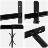 Window Grille 174 x 45 cm Powder-Coated Steel Black 42020563