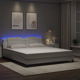 Bed Frame with LED without Mattress "Zadar" White 180x200 cm 3214125