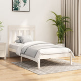 Bed Frame without Mattress White 100x200 cm Solid Wood 3105241