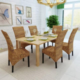Dining Chairs 6 pcs Abaca and Solid Mango Wood 274201