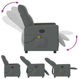 Massage Recliner Chair Dark Grey Fabric 42020650