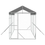 Outdoor Dog Kennel with Roof Silver 2x6x2.5 m Galvanised Steel 3190483
