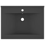Luxury Basin with Faucet Hole Matt Dark Grey 60x46 cm Ceramic 147027