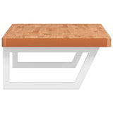 Basin Shelf Wall Mounted Steel and Solid Wood Beech 3302446