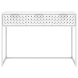 Console Table White 106x35x75 cm Steel 335893