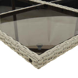 13 Piece Garden Dining Set with Cushions Light Grey Poly Rattan 3210767
