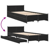 Bed Frame with Drawers without Mattress Black 75x190 cm Small Single 3279972