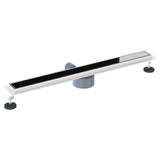 Shower Drain Glass Cover with 360&deg Siphon Black 80 cm 42015976