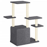 Cat Tree with Sisal Scratching Posts Dark Grey 97.5 cm 172051