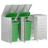 Wheelie Bin Storage for 3 Bins Silver 204 x 77.5 x 115.5 cm 3394789