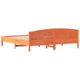 Bed Frame Wax Brown Solid pine wood, Plywood Super King Durable 3216193