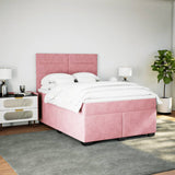 Box Spring Bed with Mattress Pink 140x190 cm Velvet 3290911