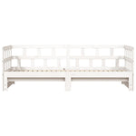 ZNTS Daybed with Trundle without Mattress White 90x190 cm Single Solid Wood 836211