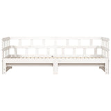 ZNTS Daybed with Trundle without Mattress White 90x190 cm Single Solid Wood 836211