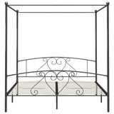 Bed Frame Grey Metal 200x200 cm Classic/Traditional 284446