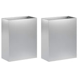 Garden Planter 2 pcs Silver 40 x 20 x 40 cm Galvanised Steel 8005411