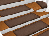 Stair Mats 15 pcs 65x21x4 cm Brown Rectangular Edge 134571