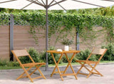Bistro Set Beige Solid Acacia wood Small Foldable Bistro Set 3281847
