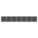 Fence Panel Set WPC 1218x186 cm Black 3070434