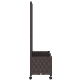 Garden Planter with Trellis&Wheels Brown 80 x 40 x 146 cm PP 3422969