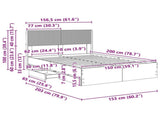 Bed Frame with Storage and Headboard Concrete Grey 150 x 200 cm 3414296