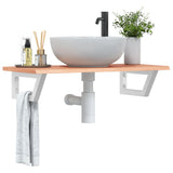 Basin Shelf Wall Mounted Steel and Solid Wood Oak 3302566