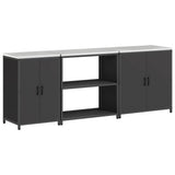 Kitchen Storage Set HATTEM 3 pcs Black Cold-rolled Steel 3392673
