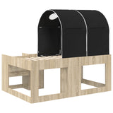 Bed with Tunnel 3 pcs Sonoma Oak and Black Engineered Wood 3423508