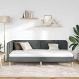Corner Bed Frame with Headboard Dark Grey 90 x 190 cm Fabric 42016562