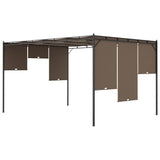 Garden Gazebo with Side Curtain 4x3x2.25 m Taupe 312264
