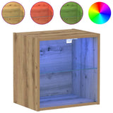 Floating Shelf with LED Light 2 pcs Brown 40 x 28.5 x 40 cm 863093