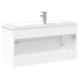 Bathroom Sink Cabinet with Built-in Basin White 3278794