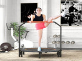 48" Foldable Mini Fitness Trampoline, with Adjustable Foam Handle, Orange T3398P349139