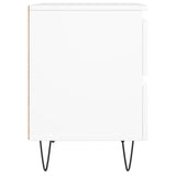 ZNTS Bedside Cabinet White 40x35x50 cm Engineered Wood 826876