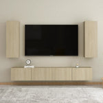 ZNTS 4 Piece TV Cabinet Set Sonoma Oak Engineered Wood 3078959