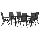 Garden Dining Set Black Powder-coated aluminium, WPC, Textilene 3200603