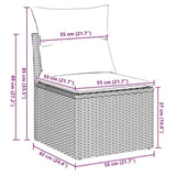 2 Piece Garden Sofa Set with Cushions Brown Poly Rattan Acacia 3325250