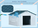 Blue All-Weather Plastic Dog House Easy Setup Puppy Shelter for Medium and Small Dogs 86665119