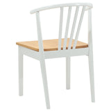 Dining Chair 2 pcs White and natural Solid Rubberwood 42020398